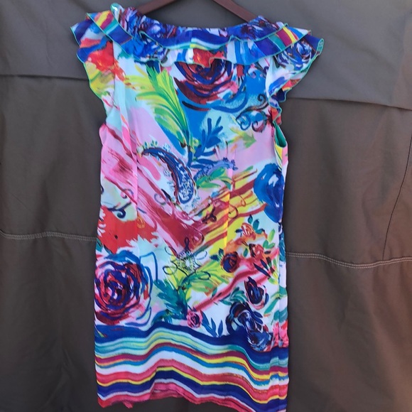 Colorful, flirty frills dress NWOT size 10 - Picture 2 of 3